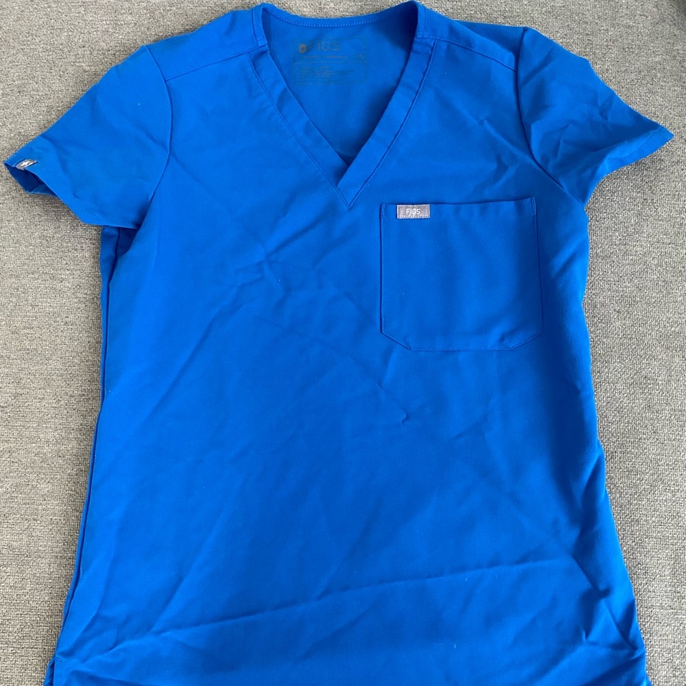 Royal blue xxs one pocket scrub top